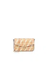 Fendi Ff Diamonds Wallet On Chain In Orange