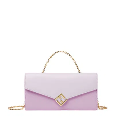 Fendi Ff Diamonds Wallet On Chain Wallet On Chain In Purple