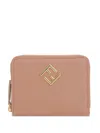 Fendi Ff Diamonds Zip Around Medium Wallet Accessories In Pink & Purple