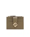 Fendi Ff Diamonds Zipper Clip In Brown