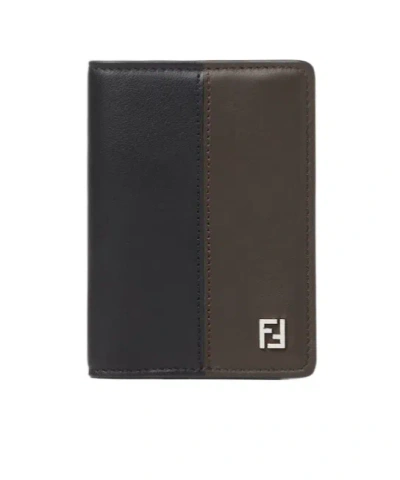 Fendi Ff Double Card Holder In Black