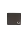Fendi Ff-plaque Wallet In Black