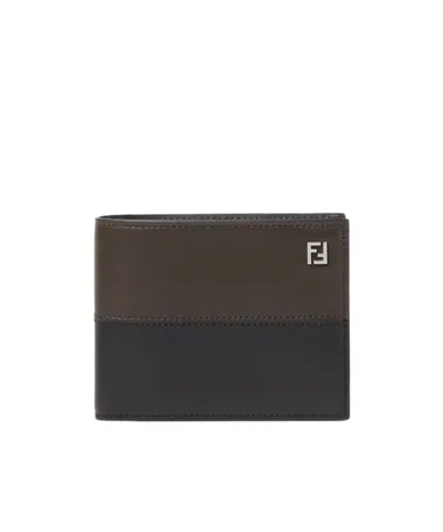 Fendi Ff Double Wallet In Gray