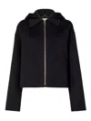 Fendi Long-sleeved Wool Jacket In Black