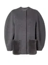 Fendi Patch-pocket Jacket In Gray
