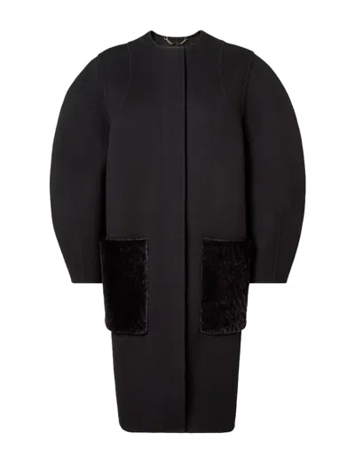FENDI `FF` DOUBLE WOOL OVERCOAT