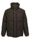 Fendi Patterned High Collar Padded Jacket With Pockets