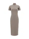 Fendi Dove Grey Ff Viscose Dress In Grey