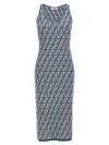 Fendi Women Embroidered Stretch Cotton Blend Dress In Multicolor
