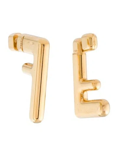 Pre-owned Fendi Ff Drop Earrings In Multi