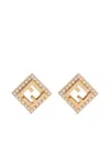 Fendi Forever Crystal Bezels Metal Earrings Accessories In Gold