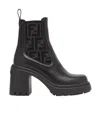 Fendi Black Domino Leather Boots In Black