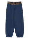 Fendi Ff Elasticated Waistband Track Pants In Blue