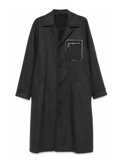 FENDI `FF` EMBOSSED COAT
