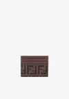 Fendi Ff-logo Print Cardholder In Brown