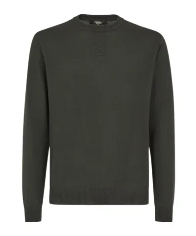 Fendi Ff-embossed Sweater In Black