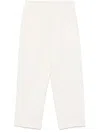 Fendi Elastic Waist Casual Pants In White