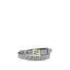 Fendi Ff Embroidered Denim Belt In Blue