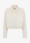 Fendi Ff Motif Denim Jacket In White