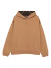 Fendi Cotton Hoodie With Ff Lining Clothing In Brown