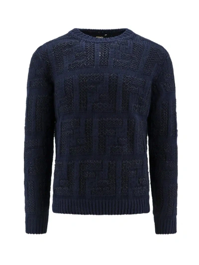 Fendi Ff Embroidered Long In Navy