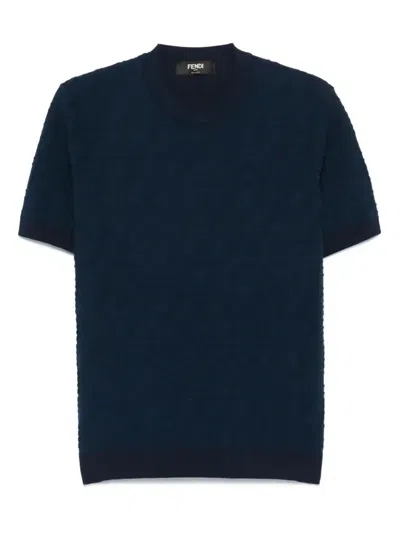 FENDI FF-EMBROIDERED T-SHIRT