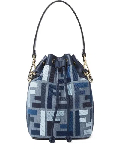 Fendi Ff Embroidery Mon Tresor Canvas Bucket Bag