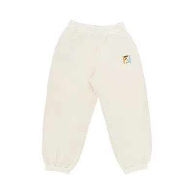Fendi Ff Embroidery Sweatpants Kids In Neutral