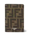 Fendi Ff-jacquard Leather Wallet In Brown