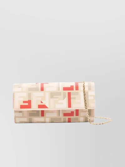 FENDI FF FABRIC CHAIN CONTINENTAL POUCH