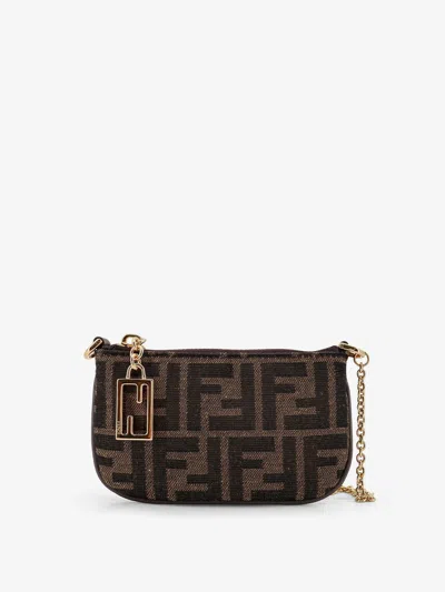 Fendi Ff Fabric Coin Purse In Brown
