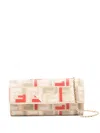 Fendi Pouch Continental Con Catena In Tessuto Ff
