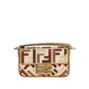 Fendi Medium Baguette Ff-motif Shoulder Bag In Sand