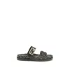 Fendi Leather Sandals With Double Strap And Buckle In Multi