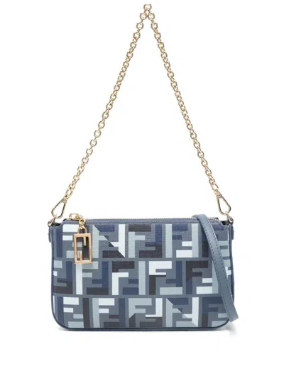 Fendi Ff Fabric Uette Pouch With Chain Bags