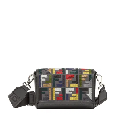 Fendi Ff Flip Shoulder Bag In Black