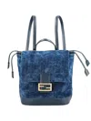 Fendi Women Backpack Denim Flock Ffbackpack Denim Flock Ff In Blue
