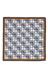 Fendi Silk Foulard With Contrast Border And Geometric Pattern In Multi