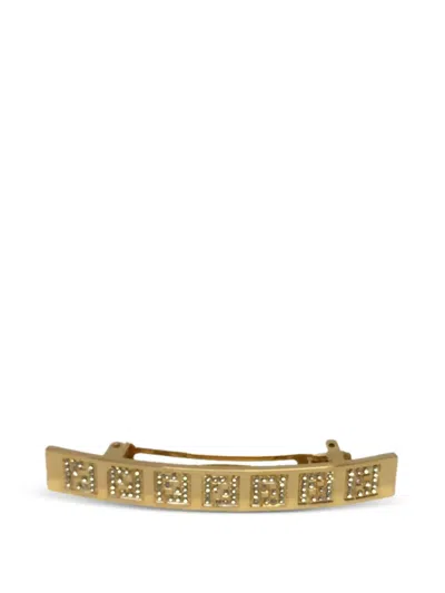 Fendi Haarspange Mit Ff-muster In Gold