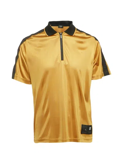 Pre-owned Fendi Ff Half-zip T-shirt In Yellow