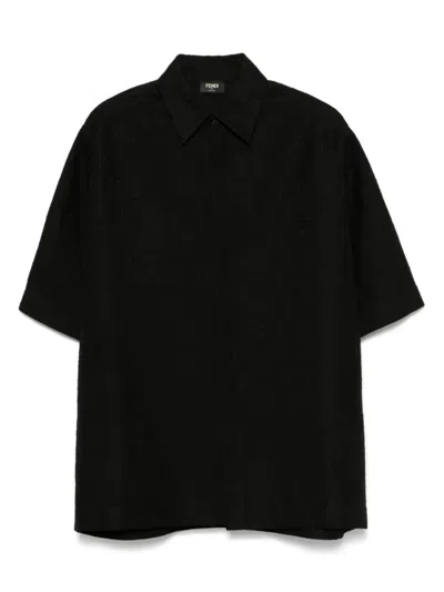 Fendi `ff Jacq Allover` Shirt In Black