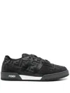 Fendi Low-top Round Toe Rubber Sole Sneakers In Grey