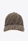 Fendi Ff Pattern Cap In Brown