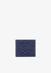 Fendi Ff Jacquard Bi-fold Wallet In Blue
