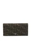 Fendi Ff-jacquard Bi-fold Wallet In Brown