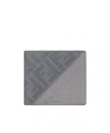 Fendi Ff-jacquard Bi-fold Wallet In Gray