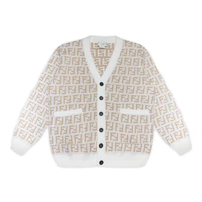 Fendi Kids' Ff Jacquard Buttoned Cardigan In Multi