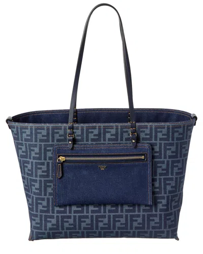 Fendi Ff Jacquard Canvas Reversible Tote In Pattern