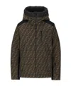 Fendi Ff-jacquard Canvas Ski Jacket In Black