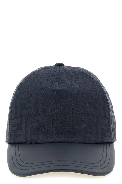 Fendi Ff Jacquard Cap In Blue
